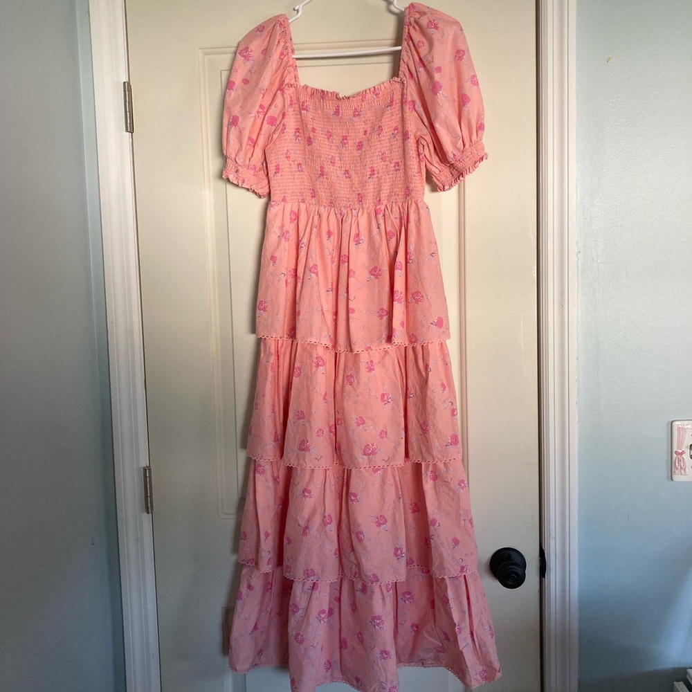 LoveShackFancy long pink floral dress